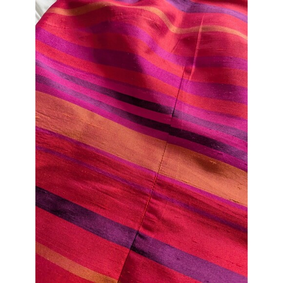 Jillian Jones Vtg Dress Women 16 Orange PurplePink 100% Silk Stripe Sheath Sleek - Picture 11 of 14